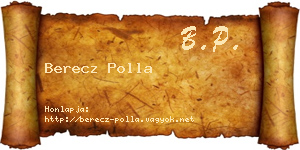 Berecz Polla névjegykártya